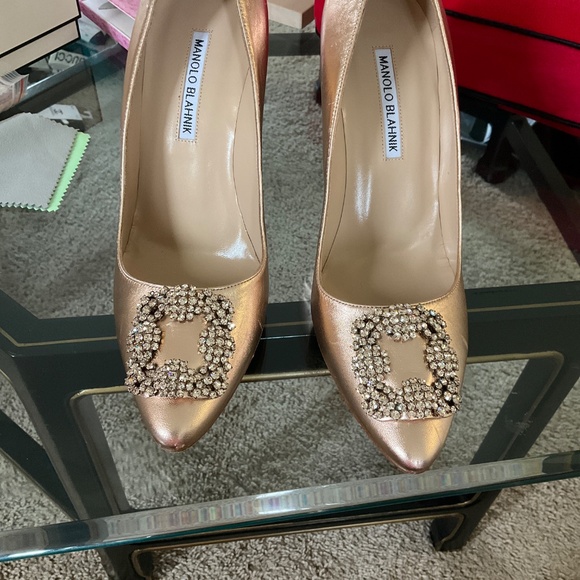 Manolo Blahnik Copper Hangisi Heels - Picture 3 of 14